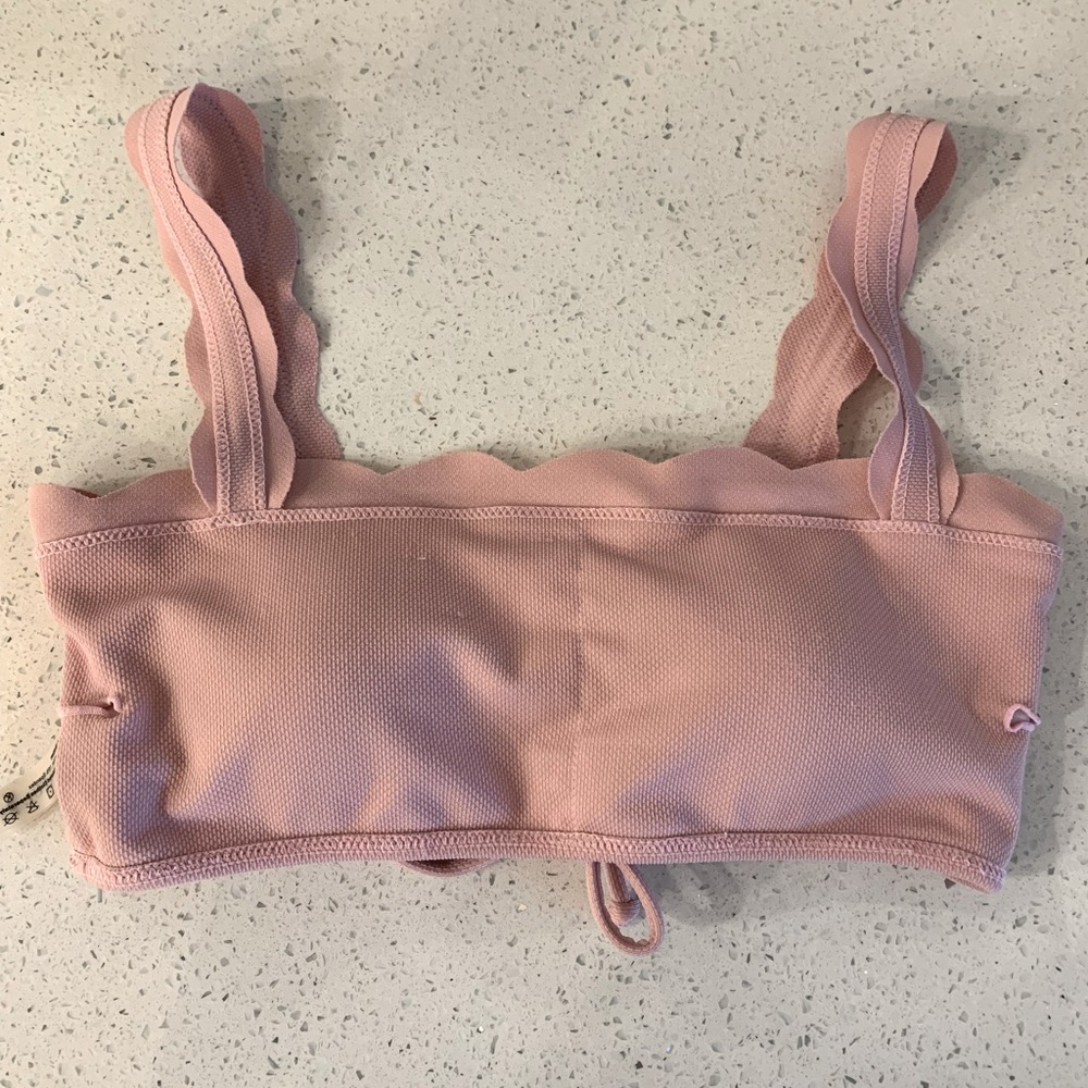 Blush Pink Zaeful Scalloped Swim Top ~Medium